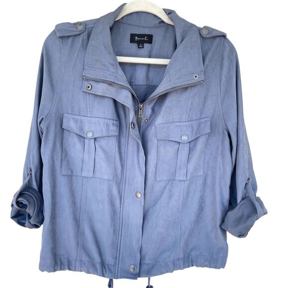 Becool Lightweight Everyday Dusty Blue Women's Moto Jacket Medium - Picture 1 of 12
